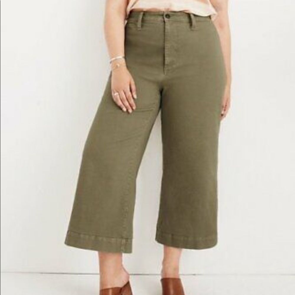 Madewell Emmett Wide-Leg Crop Pants in British Surplus